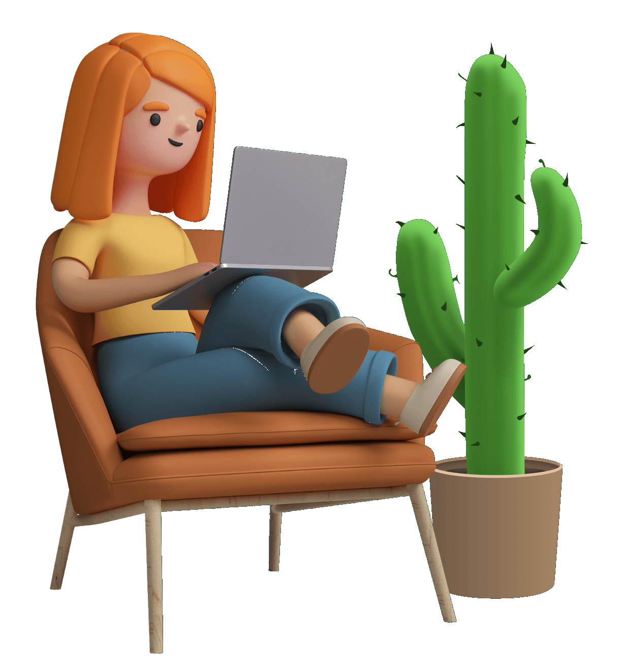 Illustration of person working on laptop